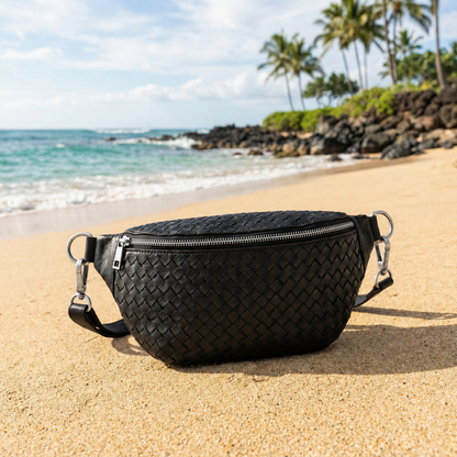Haleiwa Woven Leather Crossbody Bag