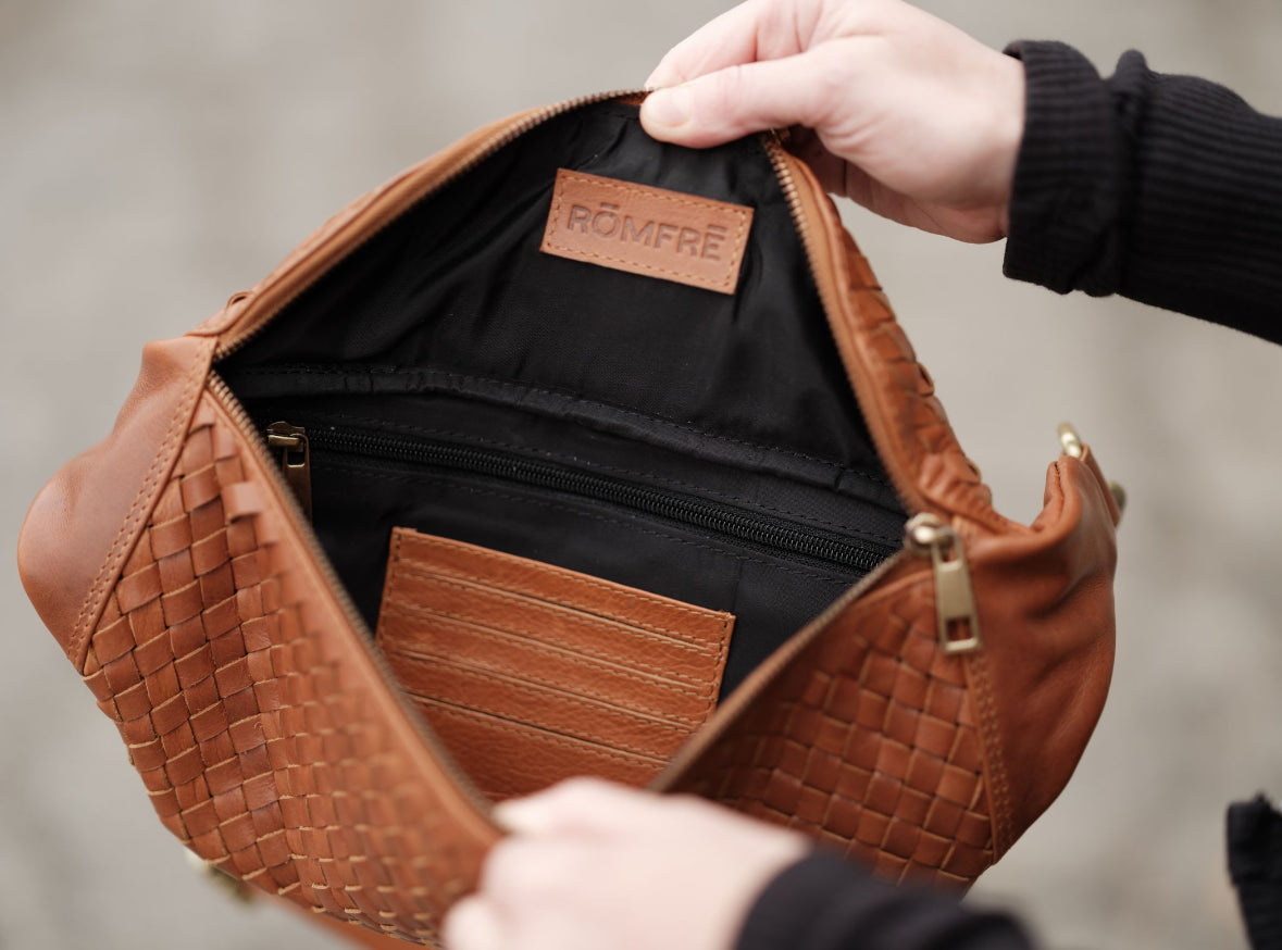 Haleiwa Woven Leather Crossbody Bag – Rōmfrē Travel Co.