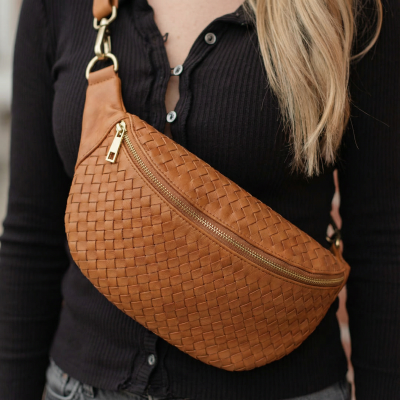 Haleiwa Woven Leather Sling Bag