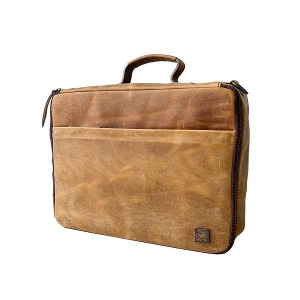 Clearance - Leather CPAP Travel Bag - Walnut