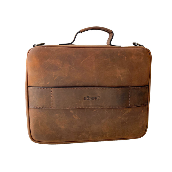 Clearance - Leather CPAP Travel Bag - Cocoa