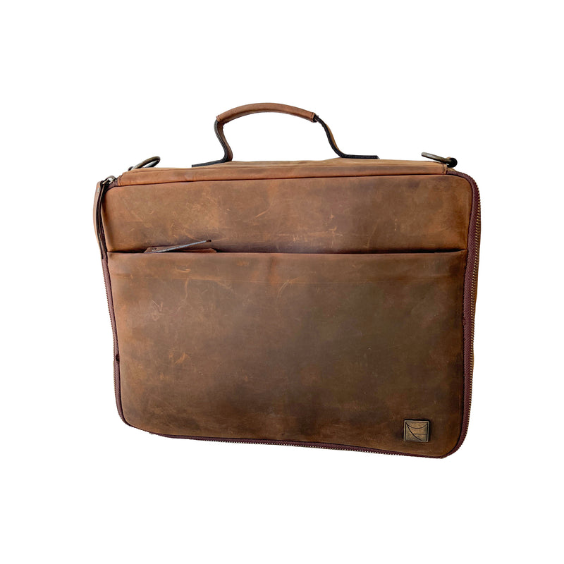 Clearance - Leather CPAP Travel Bag - Cocoa