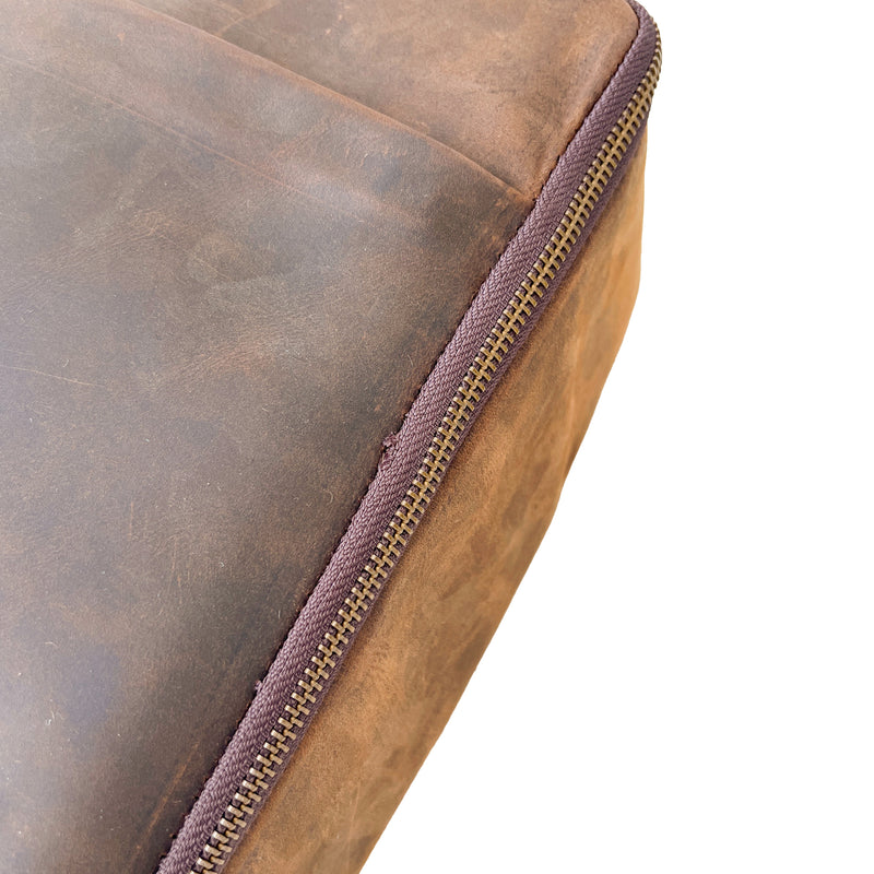 Clearance - Leather CPAP Travel Bag - Cocoa