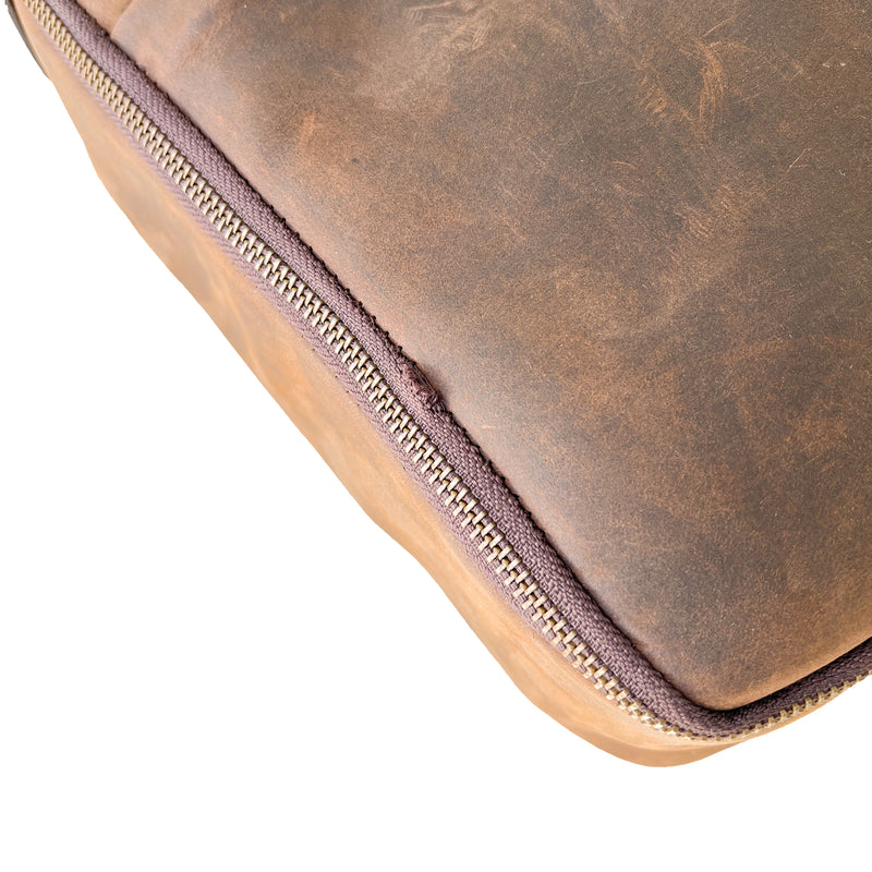 Clearance - Leather CPAP Travel Bag - Cocoa