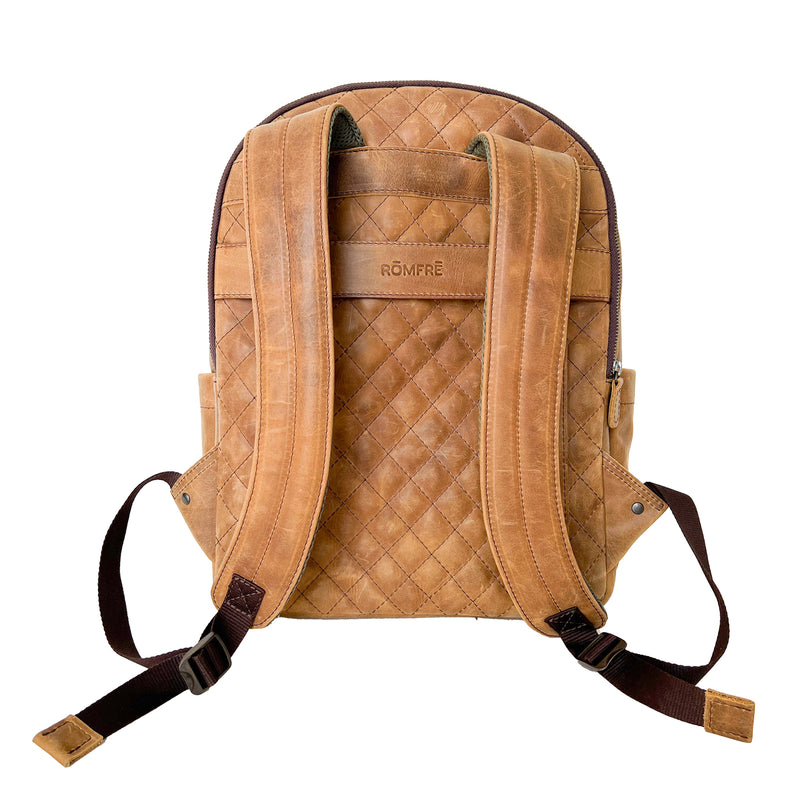 Clearance - EDC Leather Backpack Medium - Walnut