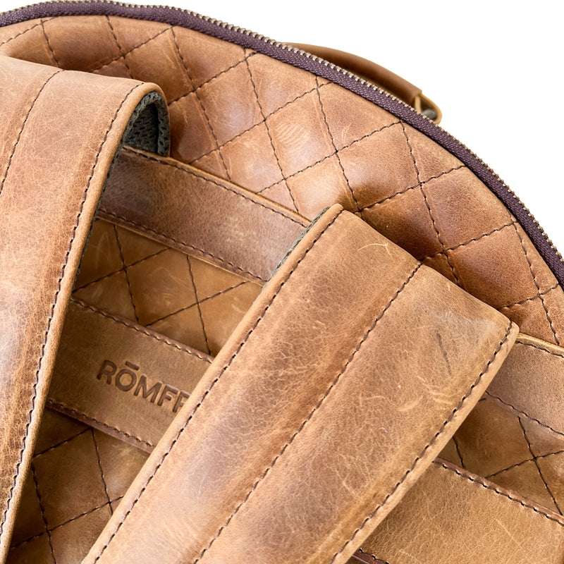 Clearance - EDC Leather Backpack Medium - Walnut