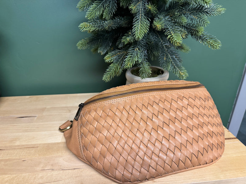 Haleiwa Woven Leather Sling Bag