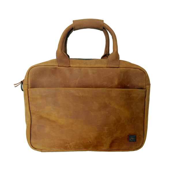 Clearance - EDC Leather Briefcase - Saddle